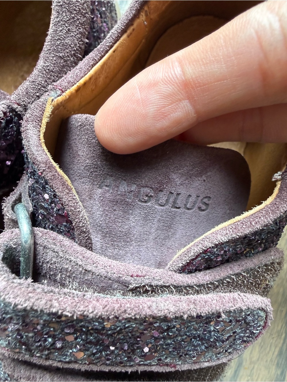 Angulus kids purple glitter sneakers - Picture 6 of 7